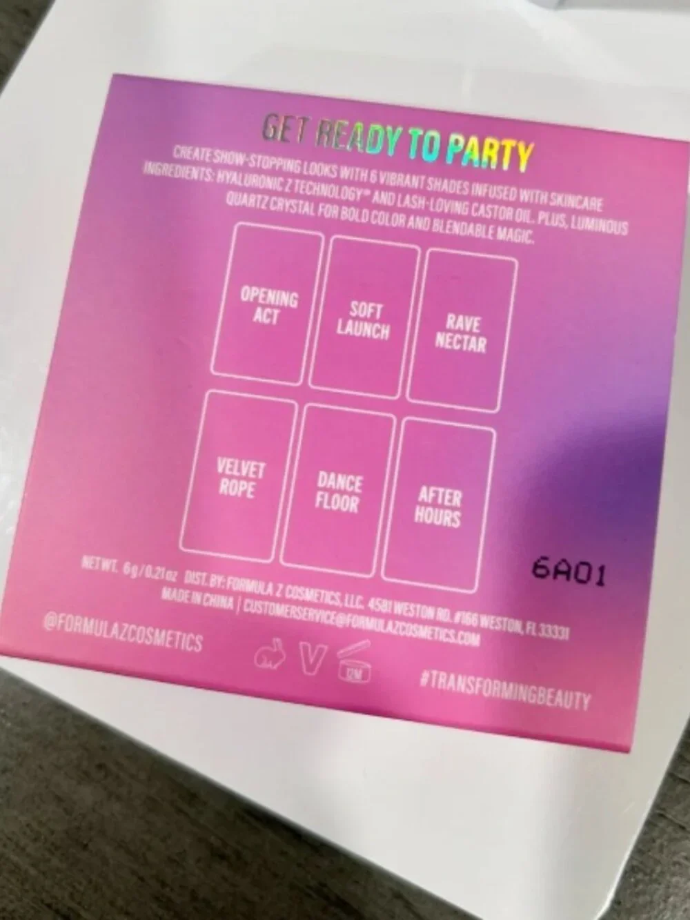 New In Box - Formula Z Party Diva Pink Eyeshadow Palette